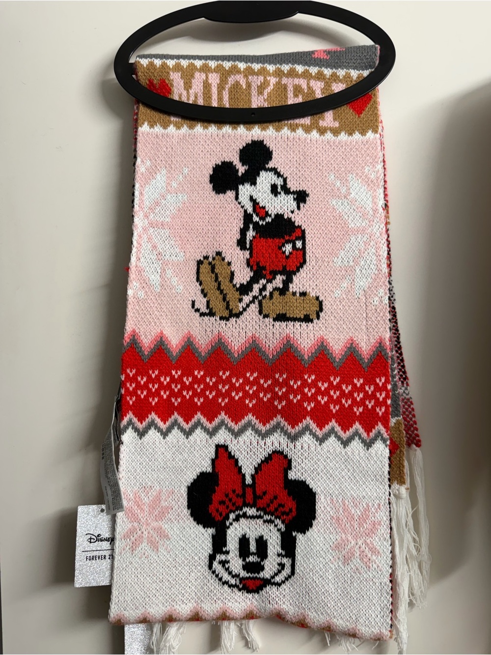 New Forever 21 x Disney Mickey & Minnie Knit Scarf